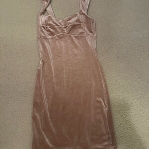 Forever 21 Velvet Mini Dress in Blush Pink